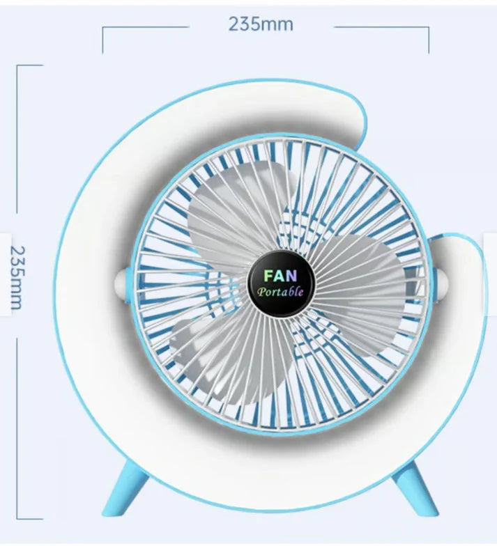 VENTILADOR PORTATIL CON LUZ RGB