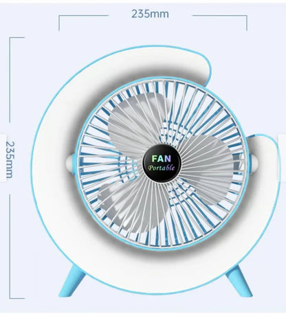 VENTILADOR PORTATIL CON LUZ RGB