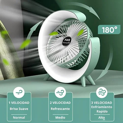 VENTILADOR PORTATIL CON LUZ RGB